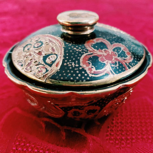 Vintage small Satsuma-style fondue pot