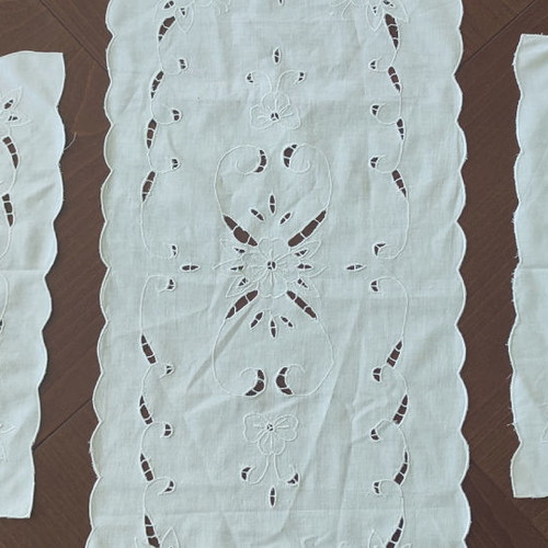 Cutwork white table linen set and gift cotton from India new