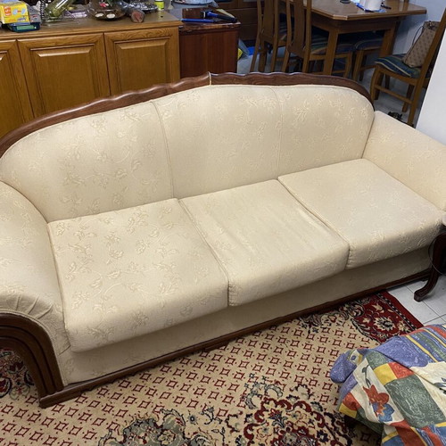 Living room furniture set with triple sofa, double sofa and armchair