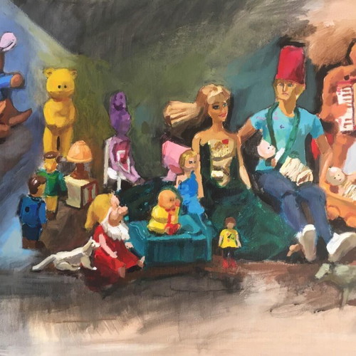 Painting new titled "In the World of Toys"