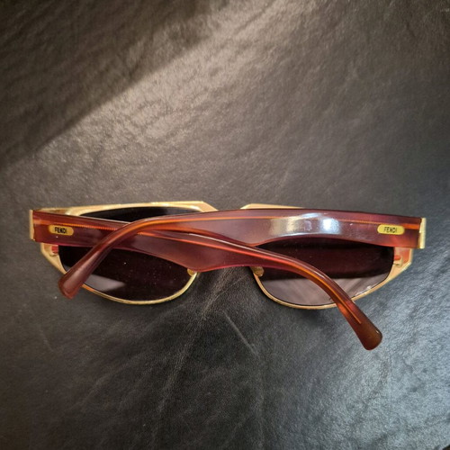 Fendi Fs75 sunglasses like new, vintage gold and leopard design