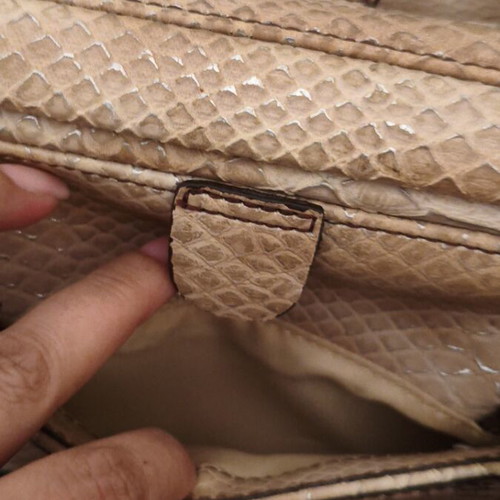 Nine West Vintage Y2K Satchel Doctor Bag in Nude snakeskin, like new