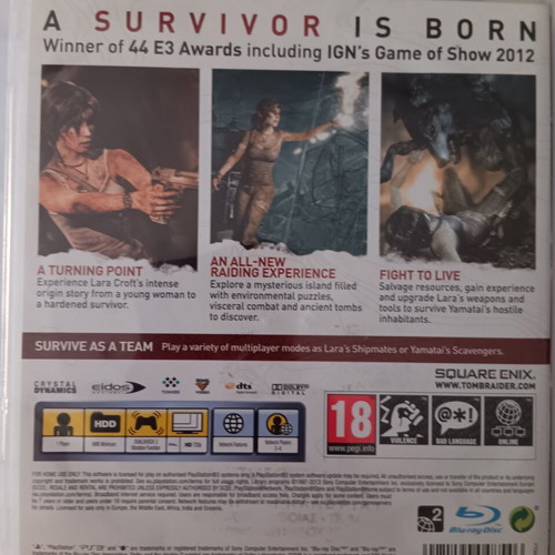 Tomb Raider PS3 game used, complete with manual, 2013