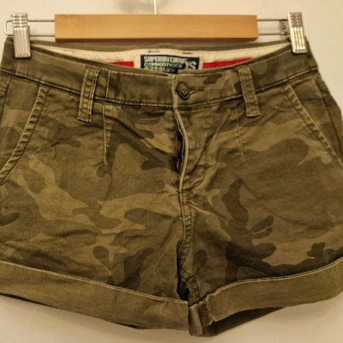 Superdry camouflage shorts like new, size XS, khaki