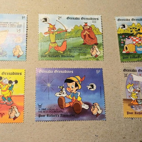Disney stamps 6 incomplete rows new