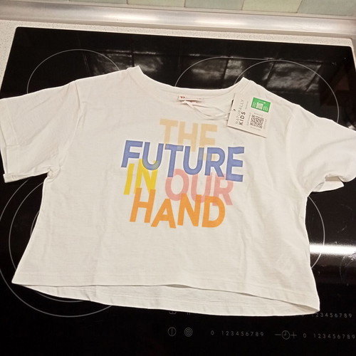 Brums girl’s short sleeve blouse, 6 years, new, white