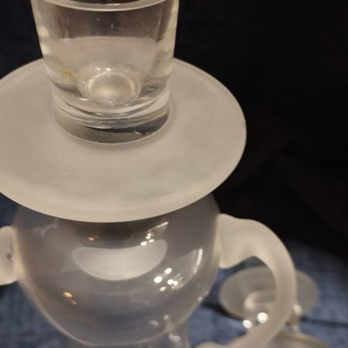 Candlesticks used, set of 2, made of blown glass