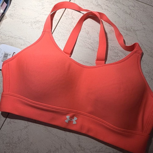 Under Armour Mid Sports Bra Coral Neon Size S like new