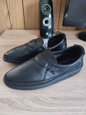 Ecco Soft men's leather slip-on shoes, size 43, black