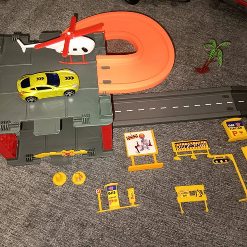 Track with car and helicopter used