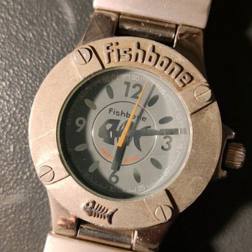 Fishbone wristwatch used, silver