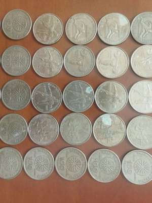 Olympic Games coin collection 20 drachmas and 100 drachmas