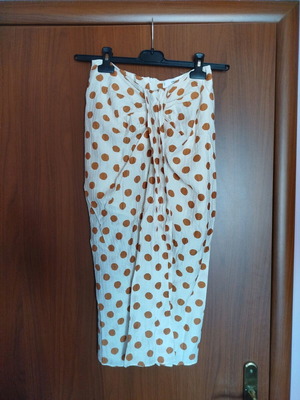 Mango skirt S new, white with orange polka dots