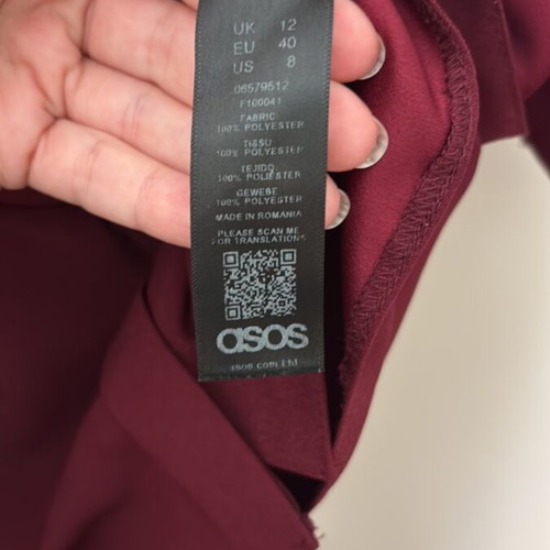 ASOS Crop Short-Sleeve Shirt Bordeaux like new