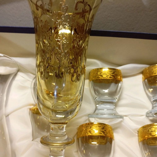 Linea Deg Handmade Authentic Italian Carafe and Glasses Set new