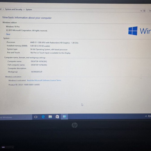 HP 655 Laptop like new, AMD E1-1200, 15.6 inch, 4GB RAM, 500GB HDD, Windows 10