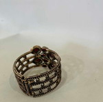 Vintage antique bracelet cuff with red beads Ottoman style