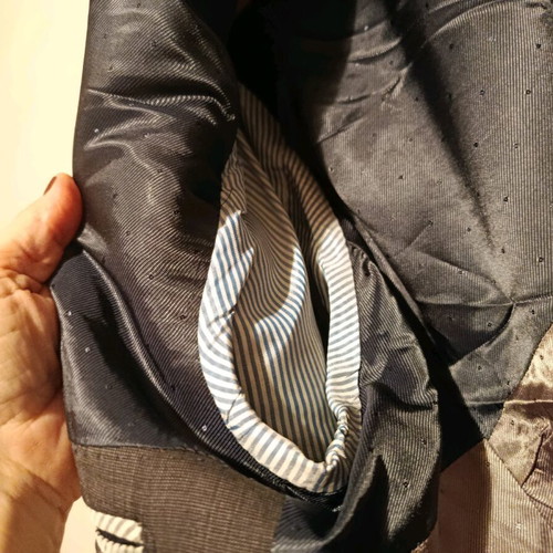 Tommy Hilfiger Fitter Men's Suit like new, gray anthracite with purple lining