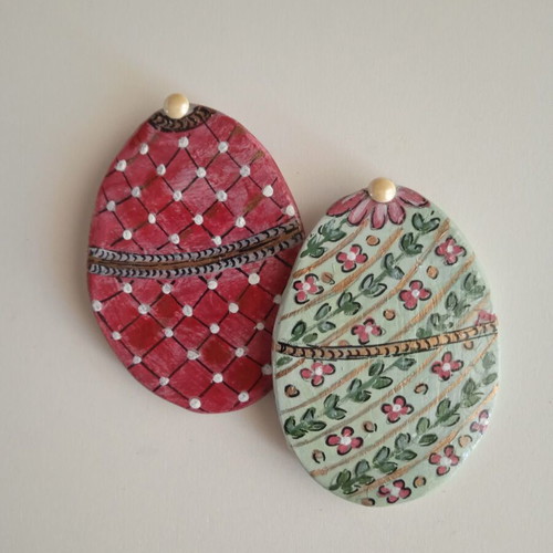 Handmade clay magnets new, hand-painted with acrylics and gloss