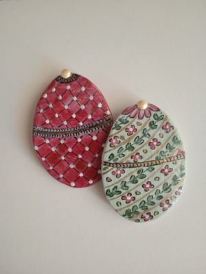 Handmade clay magnets new, hand-painted with acrylics and gloss