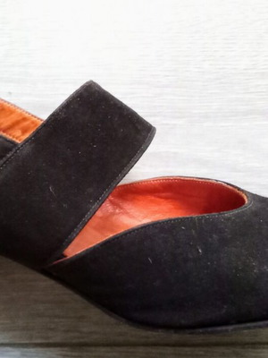 Tessera pumps used, size 37.5, black with wide strap, genuine leather