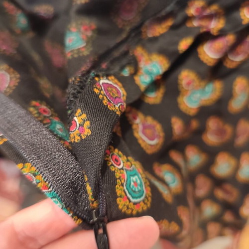 Boho cotton pants with paisley print, US 8 Medium