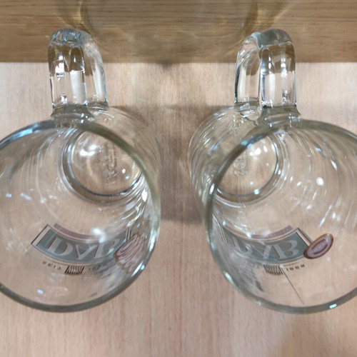 DAB Dortmunder Beer Set of Two Promotional Glass Mugs 0.4l Like New