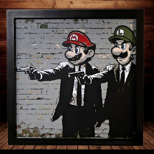 Pulp Fiction Bros Mario Luigi Canvas new, retro gaming art