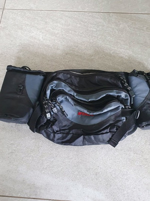 Waist bag with bottle holders like new, black and gray