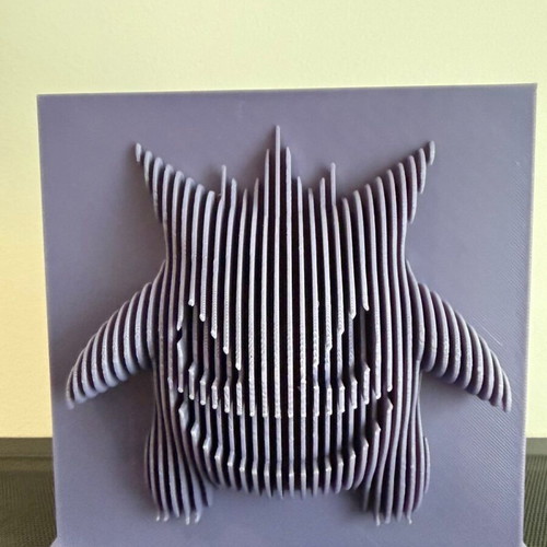 Gengar 3D printed layered art decoration new, purple
