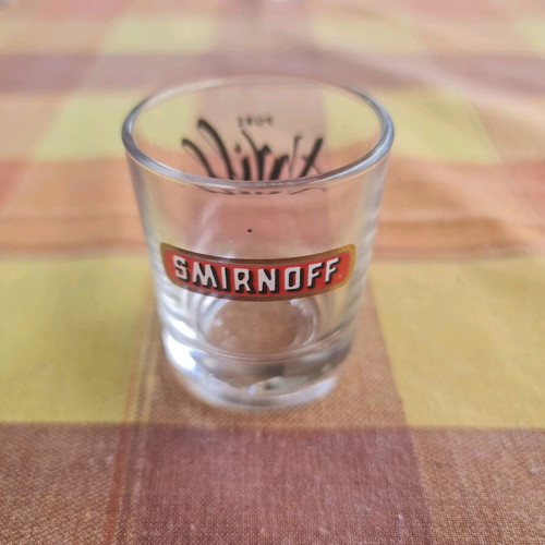 Smirnoff Vodka shot glass used, collectible from 90-2000 decade