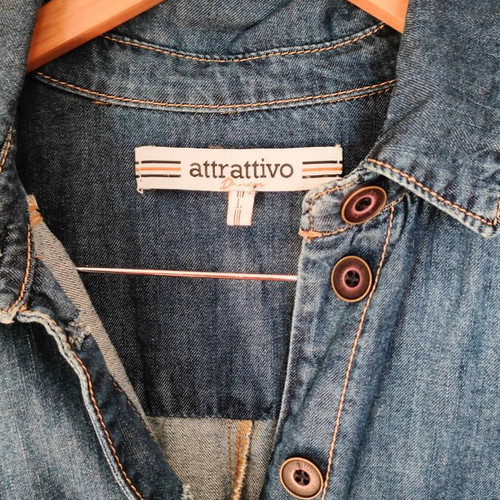 Attrattivo denim dress midi size large like new, blue