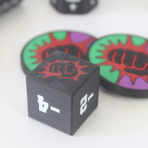 One Piece Dice and Token Set Luffy Inspired Edition Green Purple made to order