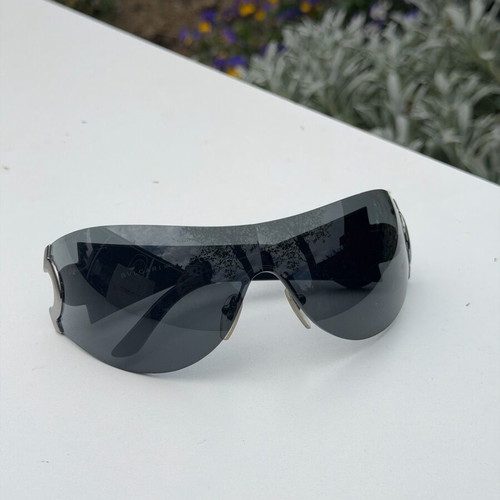 Bvlgari Mask sunglasses used, black and silver