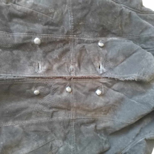 Jacket suede black with inner fur used, genuine leather