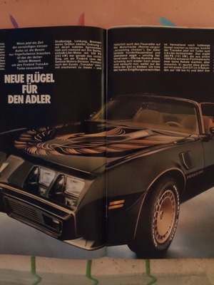 Pontiac Firebird Trans Am Turbo vintage δισέλιδη διαφήμιση περιοδικού του 1980