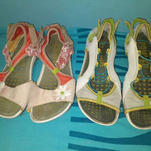 Camper sandals used, set of 2, size 37, colorful