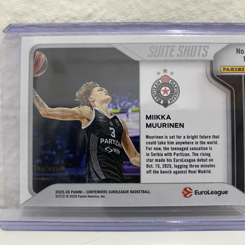 Panini Euroleague Contenders 25/26 Miikka Muurinen Suite Shots card new