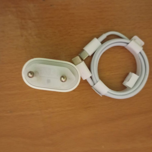 Apple charger with USB-C adapter and original cable
