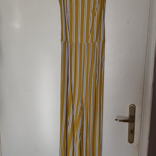 Jumpsuit mustard color with stripes, like new