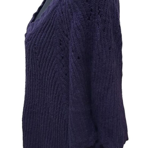 Vintage Piment Rouge Paris women's oversized wool sweater with short sleeves, used