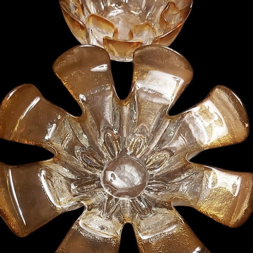 Διακοσμητικό κεντρικό κομμάτι μπολ 2τμχ Mid-Century Modern από κρύσταλλο Murano σαν καινούργιο