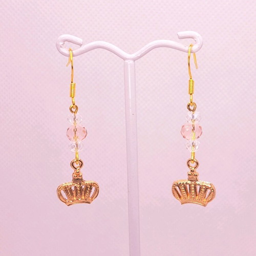 Handmade crown earrings new with crystals