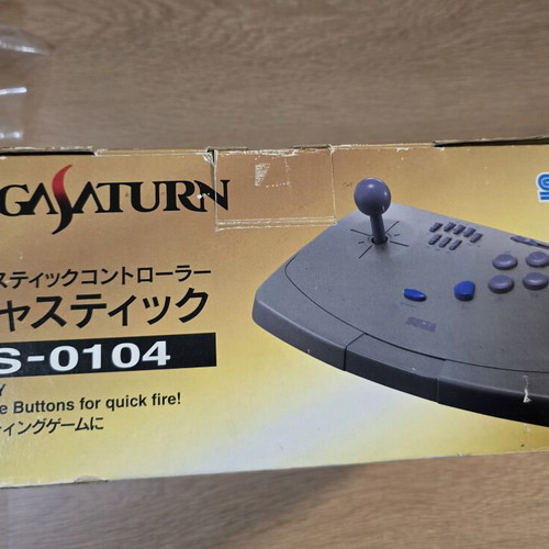 Sega Saturn Arcade Controller HSS 0104 used with box and Virtua Fighter