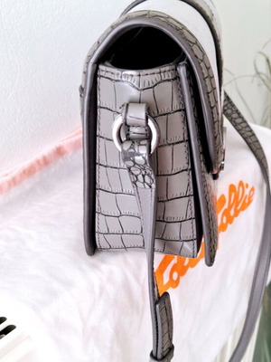 Folli Follie shoulder bag like new, leather and velvet gray