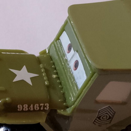 Disney Pixar Cars Sarge Jeep plastic toy like new, 5cm