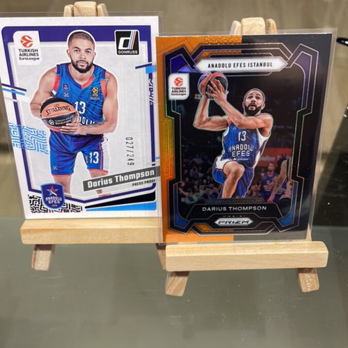 Darius Thompson basketball cards set of 2 Donruss Prizm black and orange new