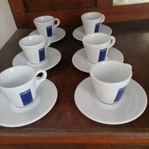 Lavazza coffee cup set 6 pieces porcelain Italy new