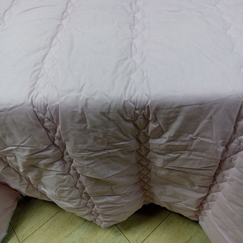 Double quilt new, reversible blue and pink, cotton fabric
