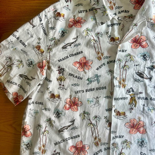 H&M shirt XXL with exotic print like new, multicolor